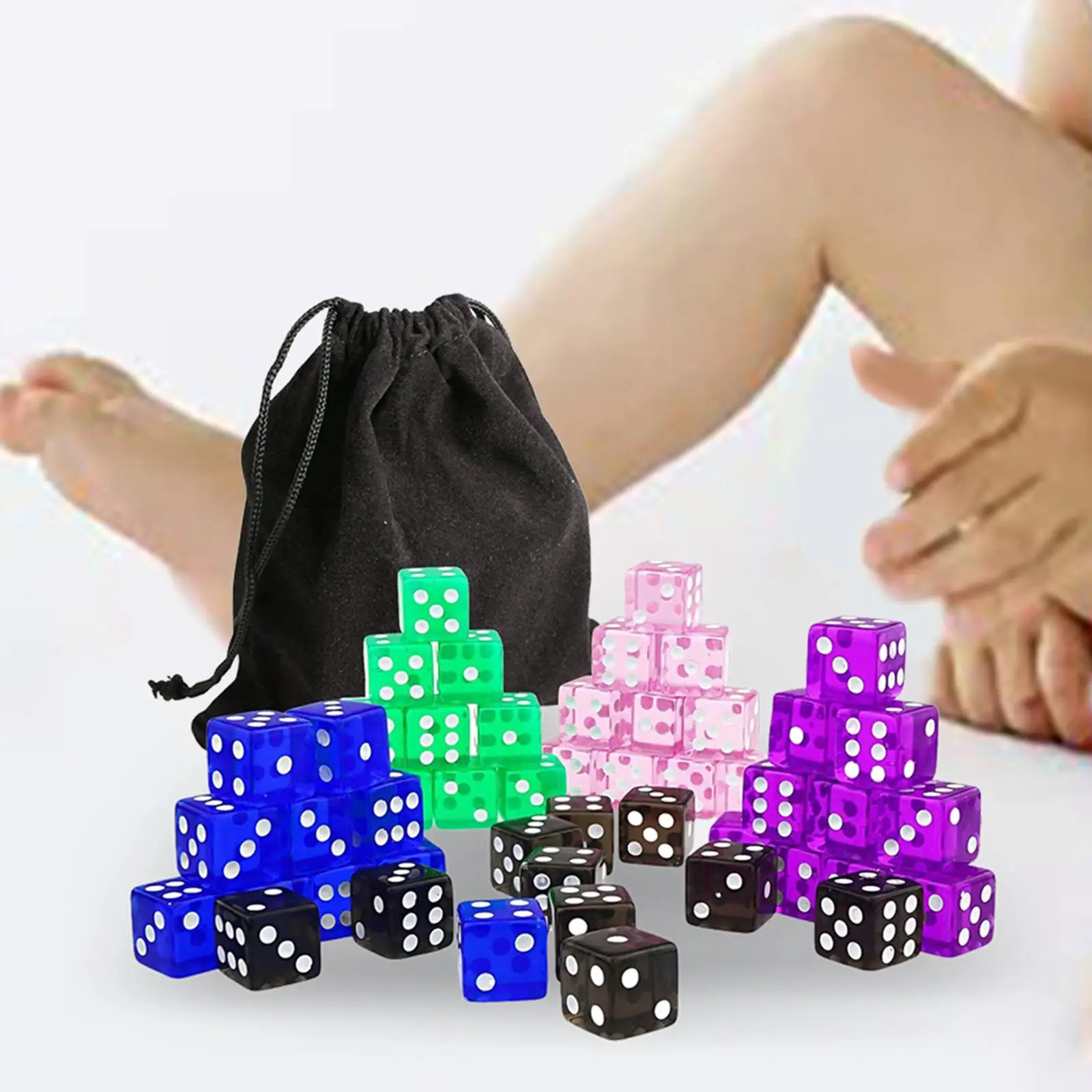 50Pcs 6 Sided Dices Set, Party Game Dices, Math Counting Teaching Aids, Party Favors