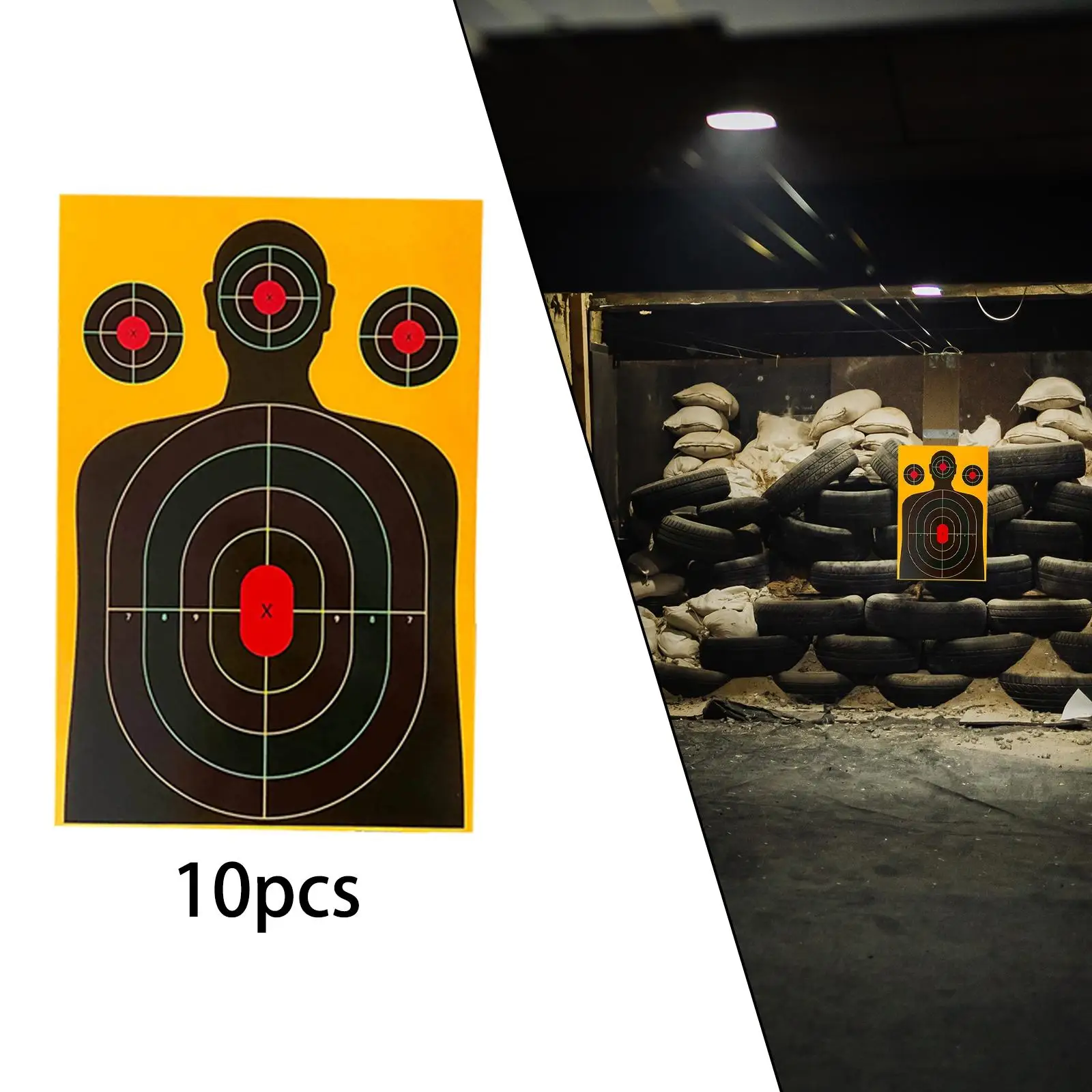 10Pcs Silhouette Target Training Target Outdoor Activities Hunting Practice Letter Partition Professional Target Target Paper