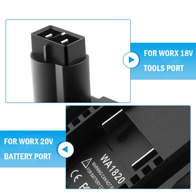 Adapter WA1820 For Worx 18 20V Li ion Battery to 18V NI Cordless