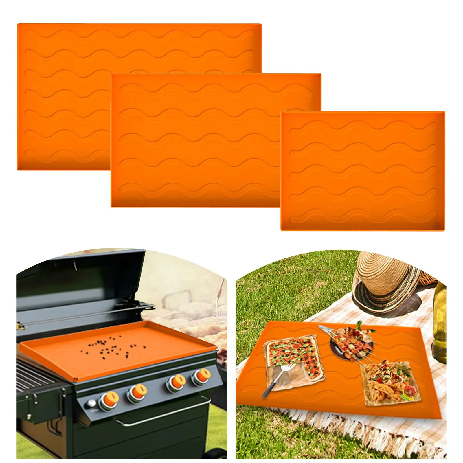 Griddle Mat Silicone Grilling Mat Baking Sheet Mat Grill Protective Mat Cover for All Season Cooking Grill Barbecue Picnic
