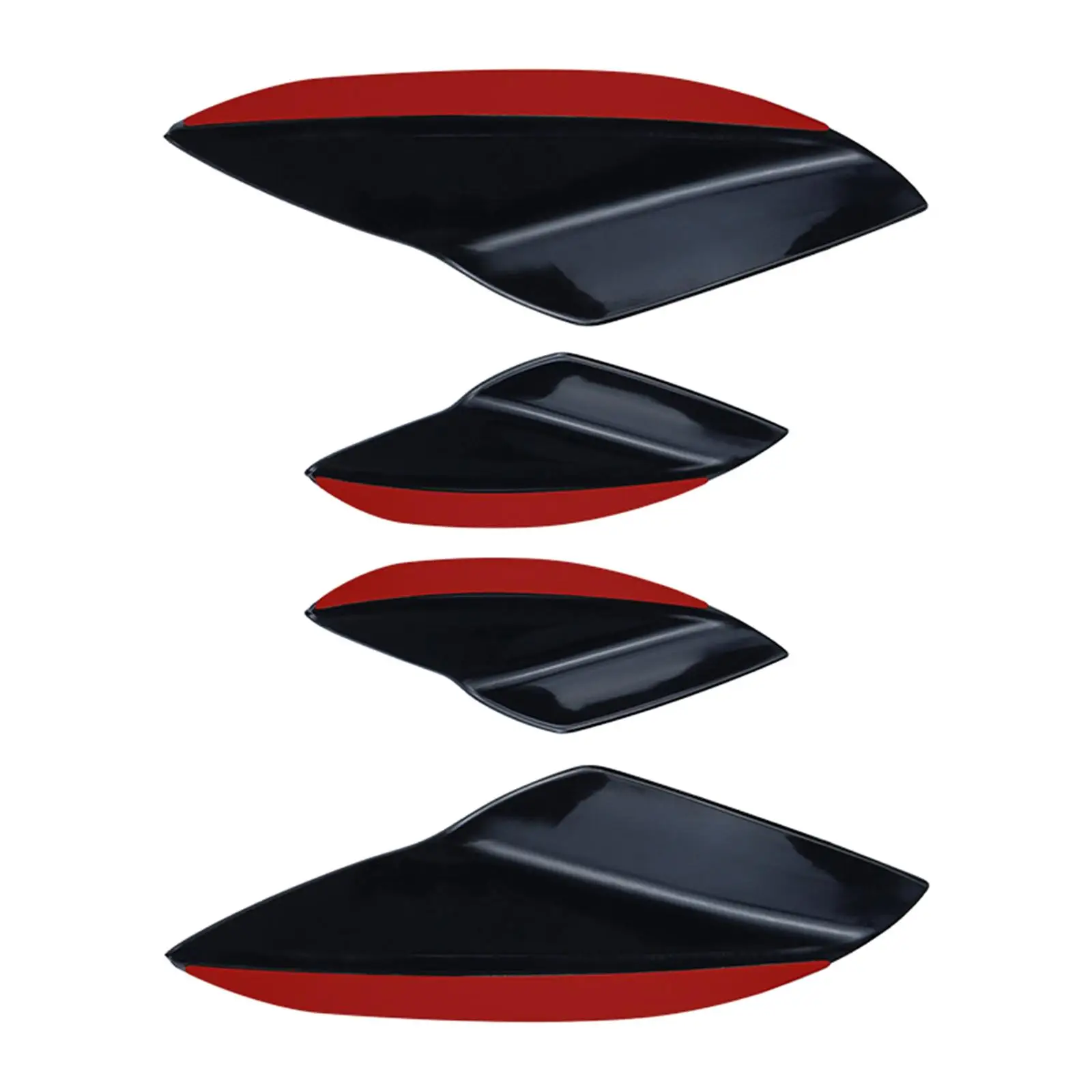 4Pcs Universal Car Spoiler Canards Set Soft Automotive Exterior Accessories Decals Auto Anti Collision Strip Diffuser Spoiler