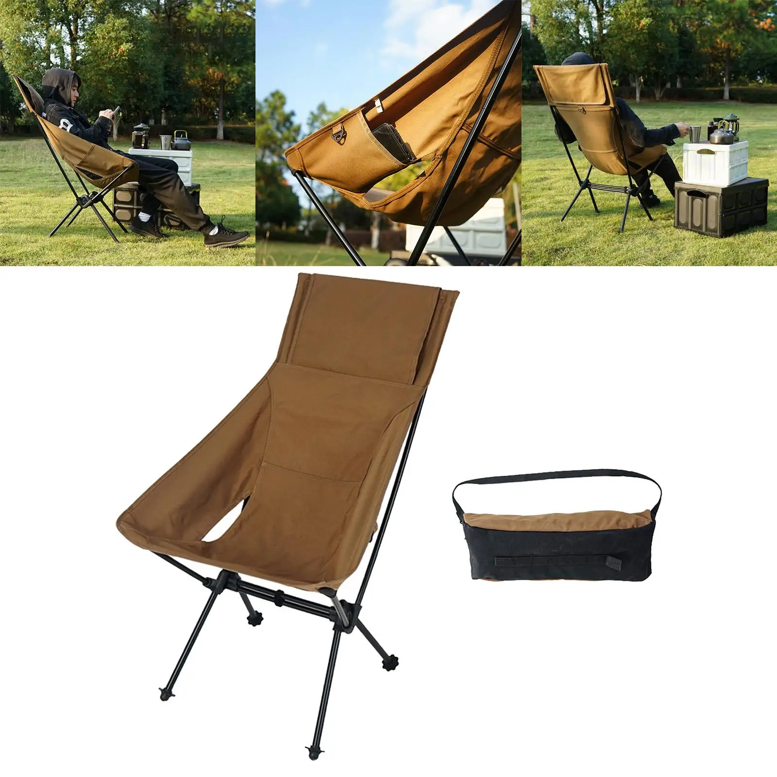 Folding Chair Camping Chair Portable with  for Outdoor Backpacking