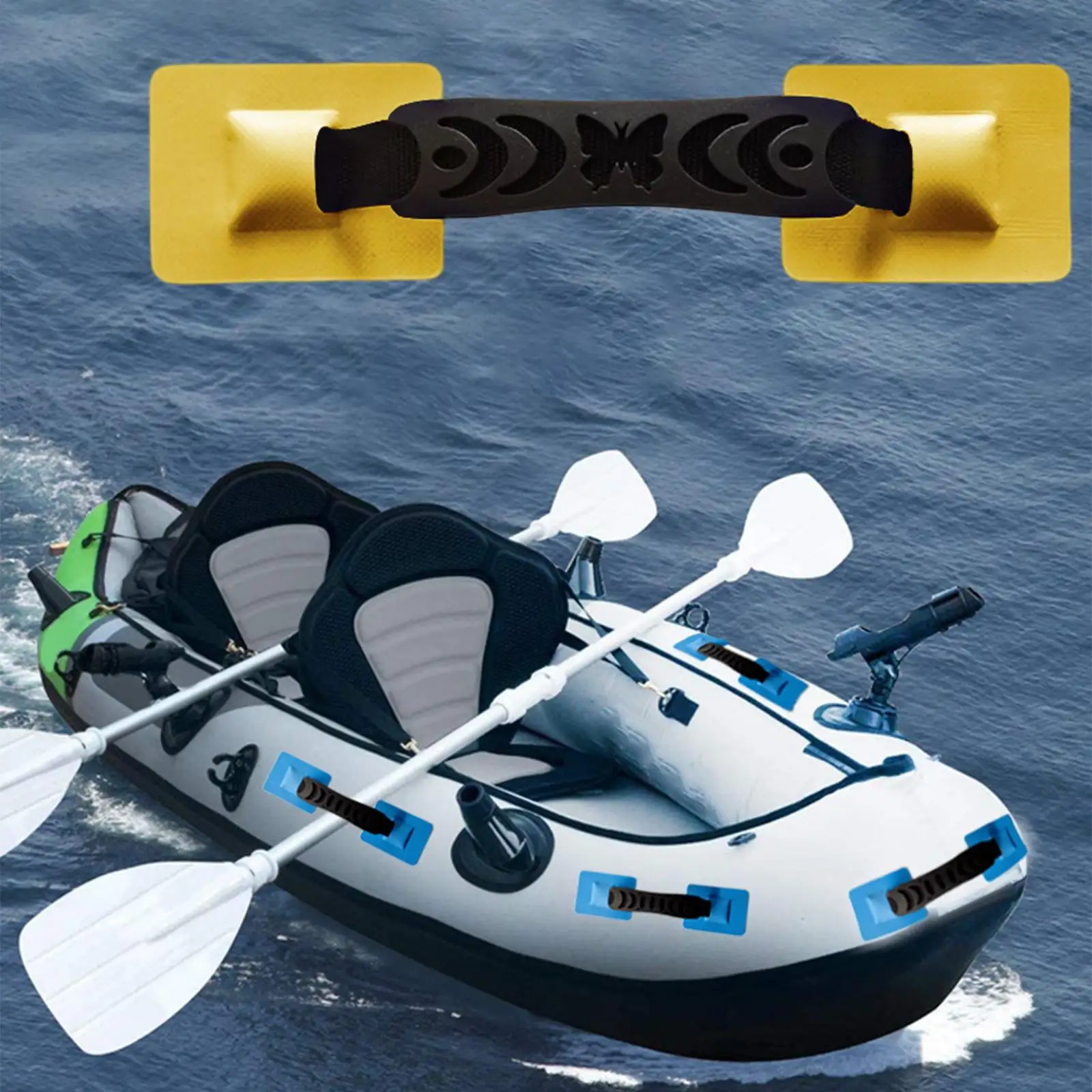 PVC Nylon Boat Side Carry Handles for Canoe Surfboard Paddle Board Strap Patch Fishing Boat Armrest Accessories Easy Install