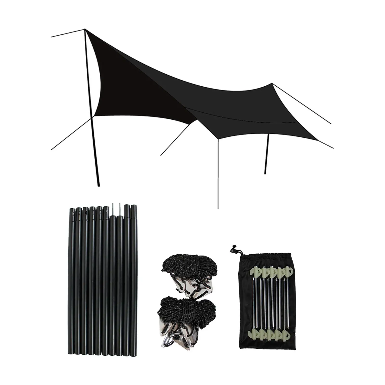 Portable Camping Tent Tarp Sun Shelter Waterproof Sun Shade for Outdoor