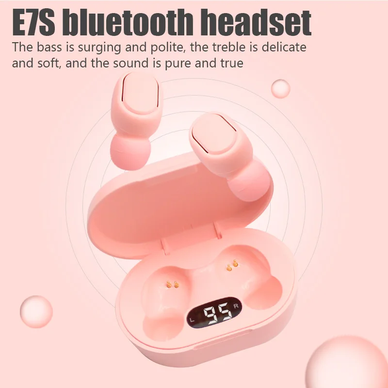 Title 3, E7S TWS Wireless Bluetooth Headset with Mic LED...