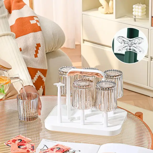 Foldable Home Kitchen Glass Cup Rack Water Mug Draining Drying Organizer  Drain Holder Stand Seven Cups Home Kitchen Supplies - Racks & Holders -  AliExpress