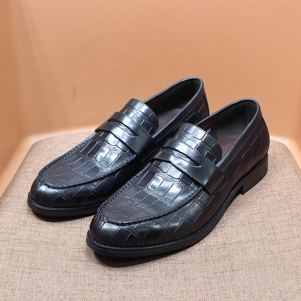Luxuriöse Penny-Loafer für Herren, echtes Leder, Krokodilmuster, Slip-on-Schuhe für Hochzeit, Party, Kleid, für Herren, Büro, Freizeitschuhe – Detail 13