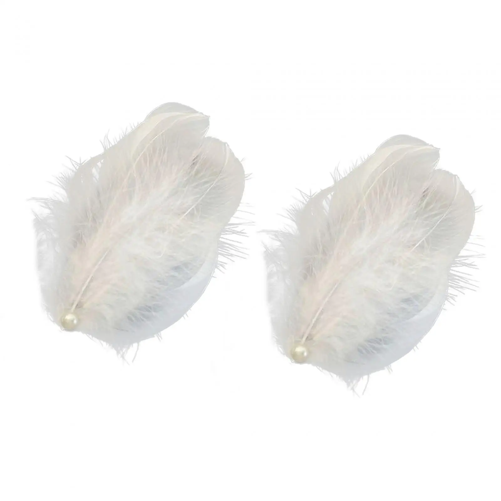 2Pcs Feather Hair Clip Ladies Headdress Hairpin for Festival Party Wedding