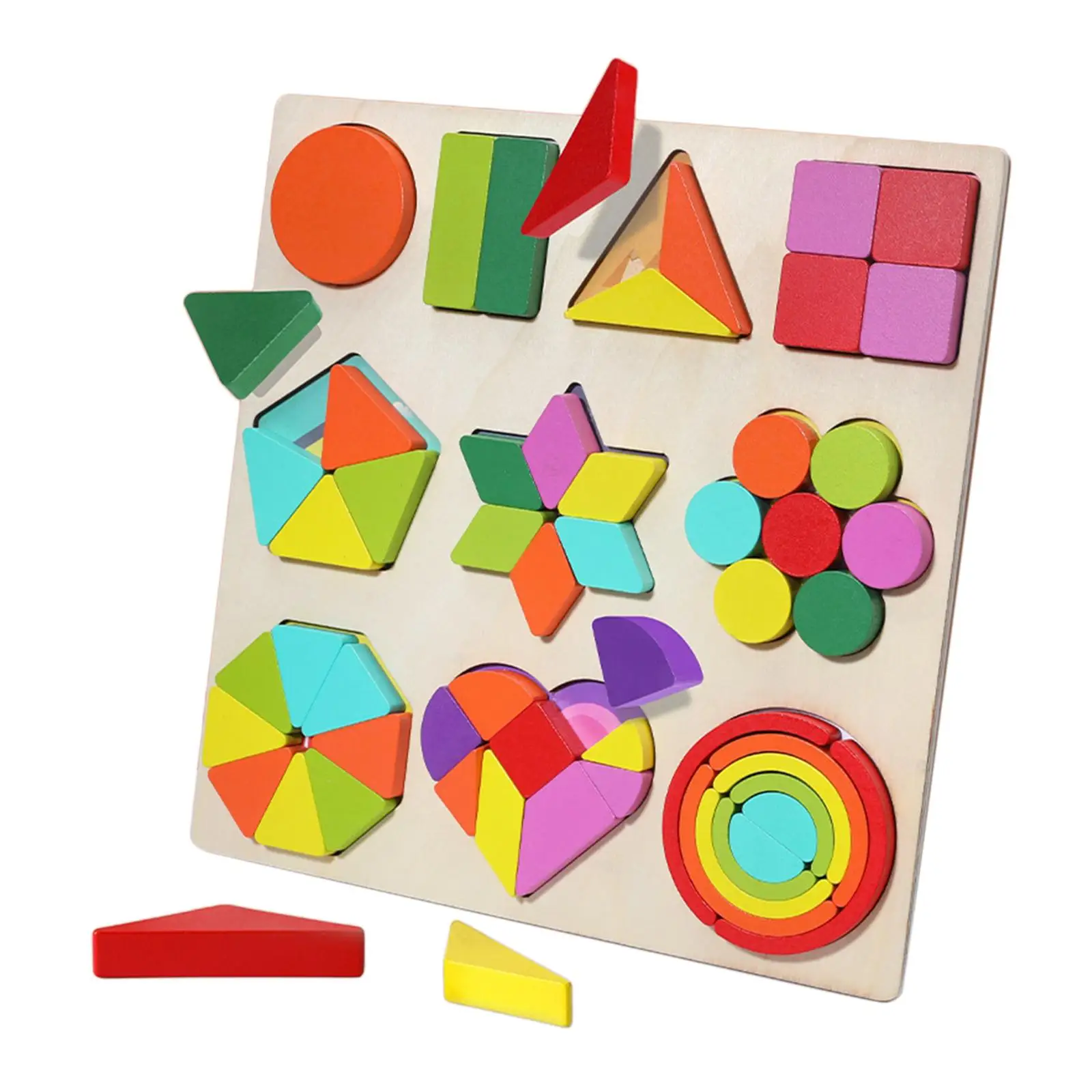 Wooden Wooden Puzzle Educational Developmental Toys Parent Child Game Geometric Manipulative Logical Skills Montessori Toddlers