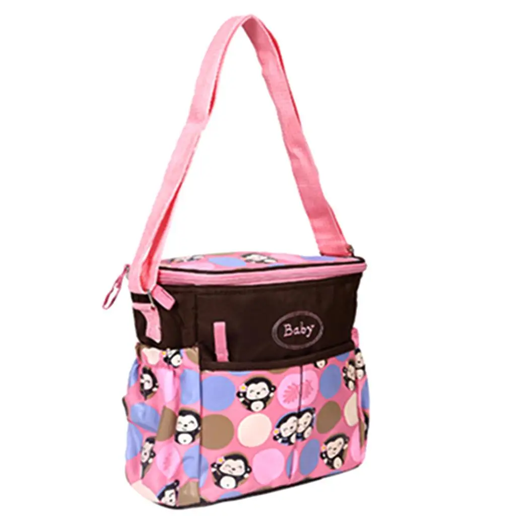 Monkey Printed Baby Nappy Changing  Diaper Bags Maternity Shoulder Bag