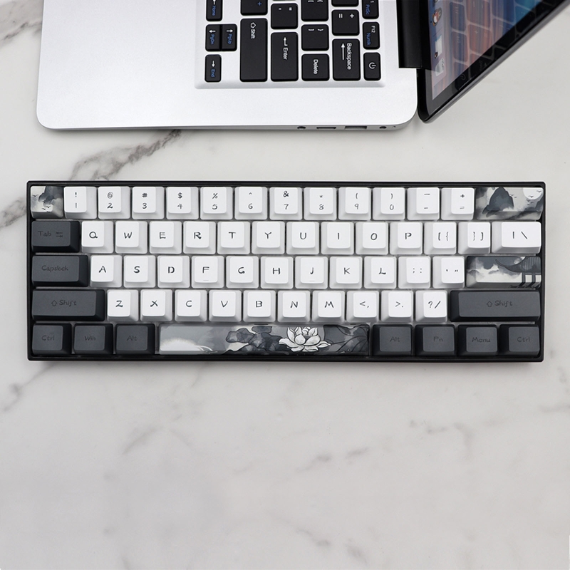 Teclado Mecânico PBT Keycap, 124 Chaves por