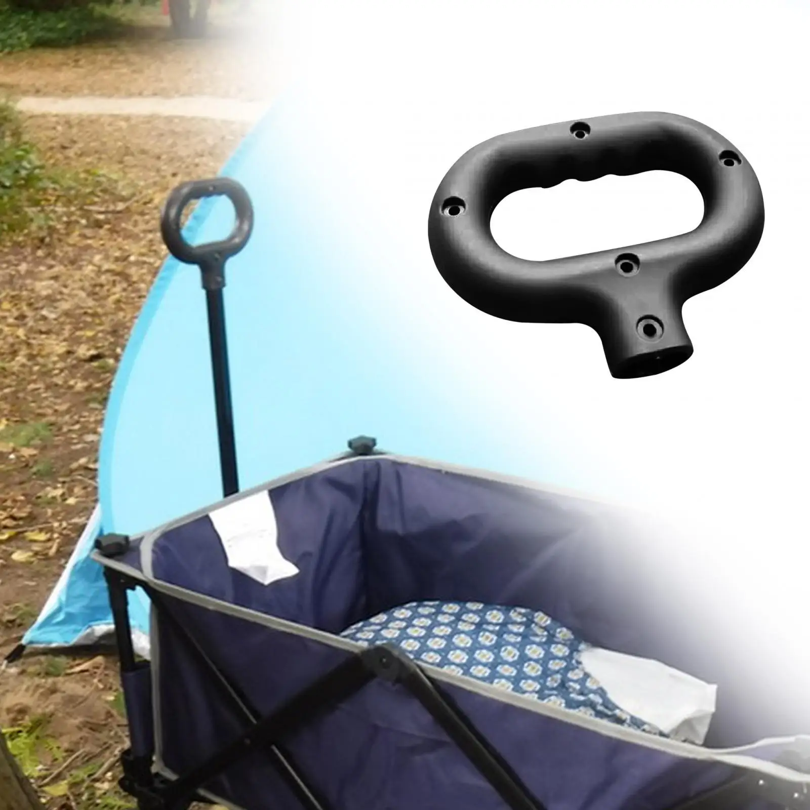 Wagon Cart Push Handle Folding Wagon Push Handle Accessories Trolley Handle for Shopping Cart Outdoor Camping Wagon Black