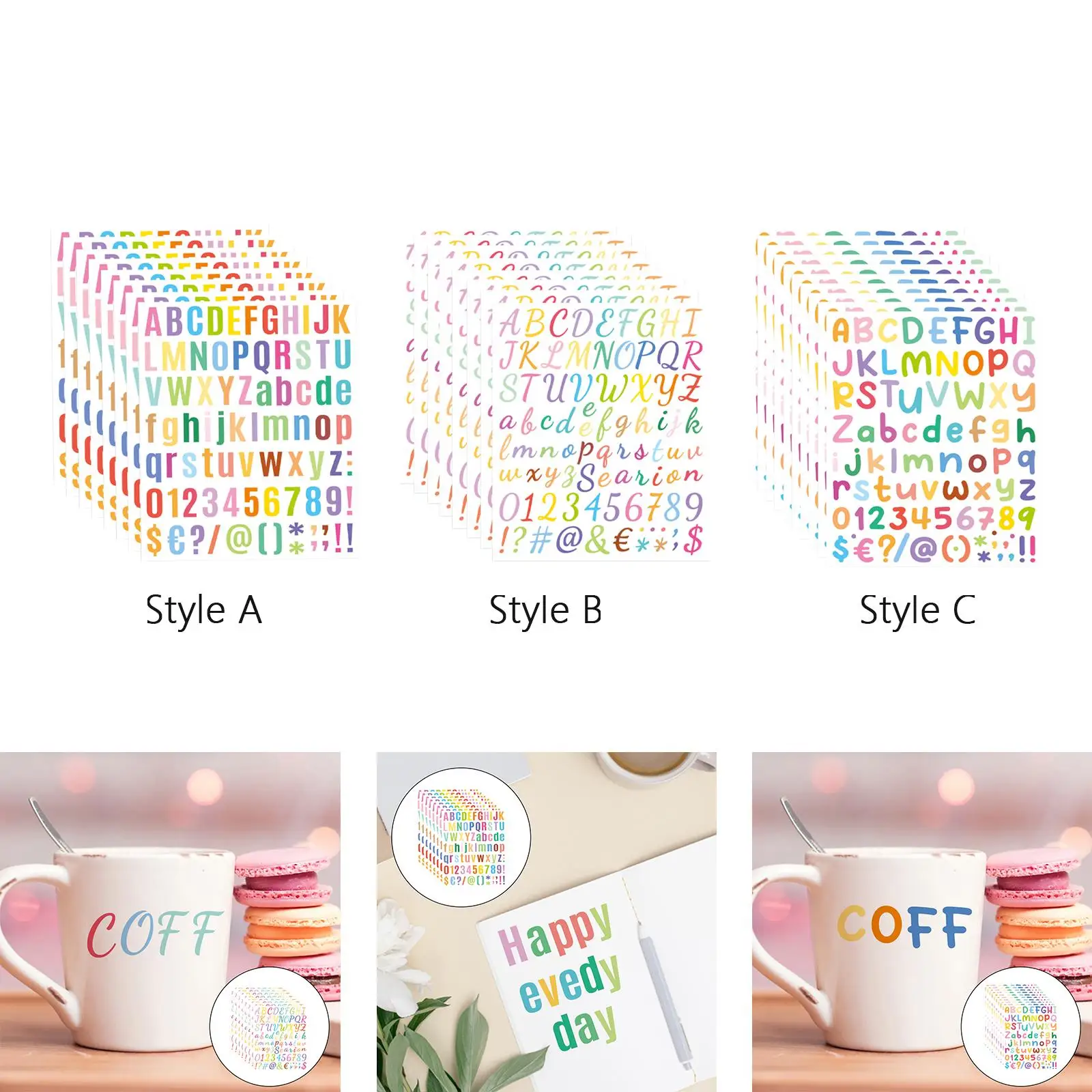 Colorful Letter Stickers Decorative Letter Stickers Self Mugs Albums