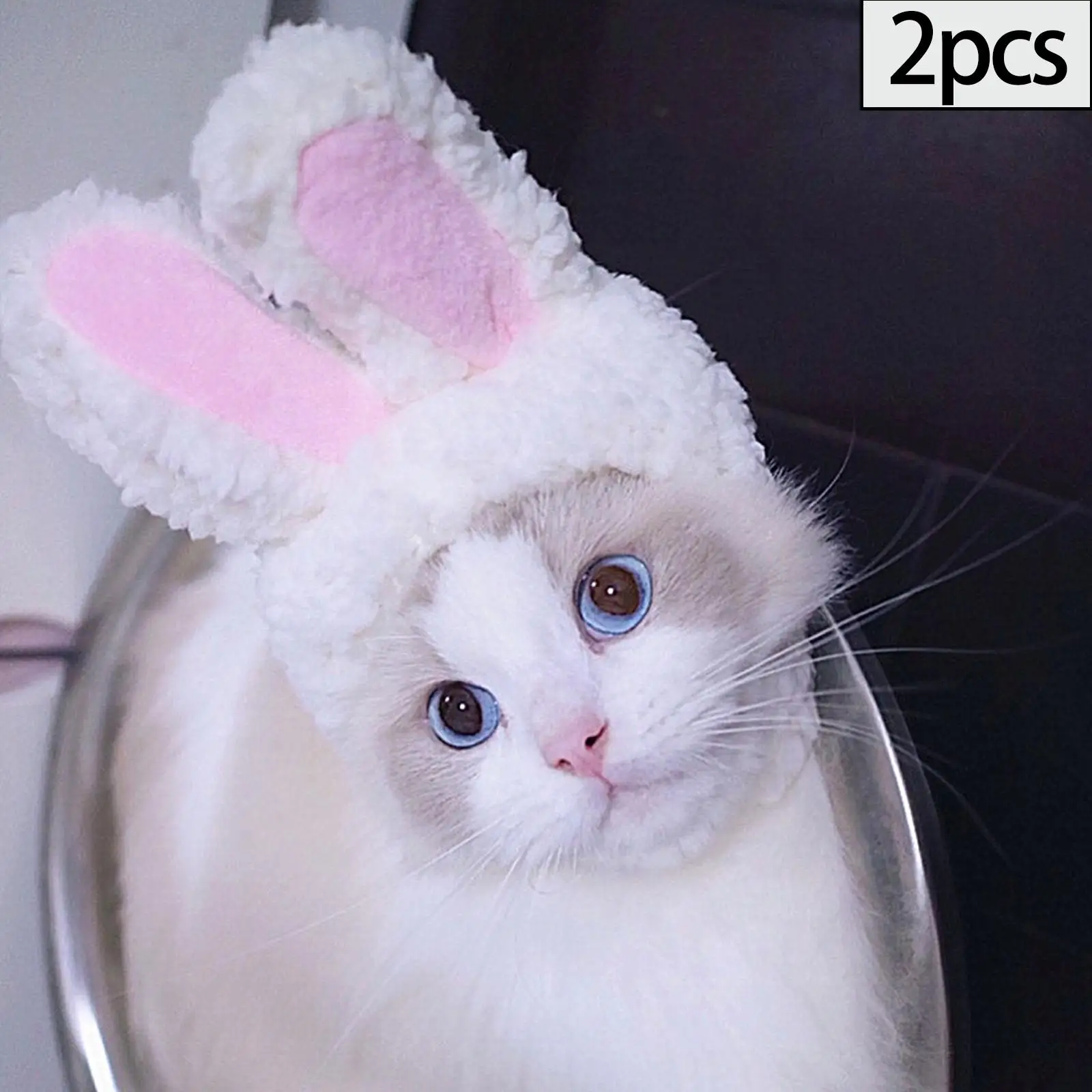 Dog Cat Headwear Rabbit Ears Clothing Dressing Apparel Headgear Pet Costume for Puppy Kitten Photograph Halloween