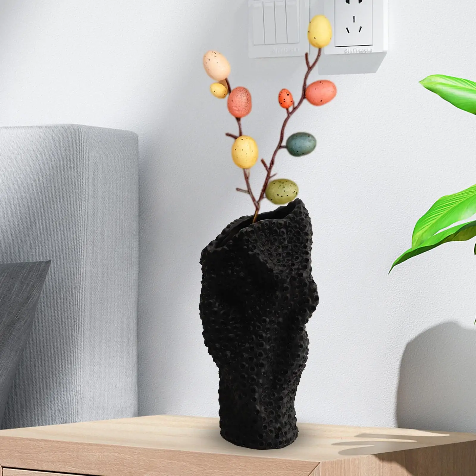 Modern Resin Vase Planter Pots Makeup Brush Holder Flower Pot for Bedroom Indoor Decoration