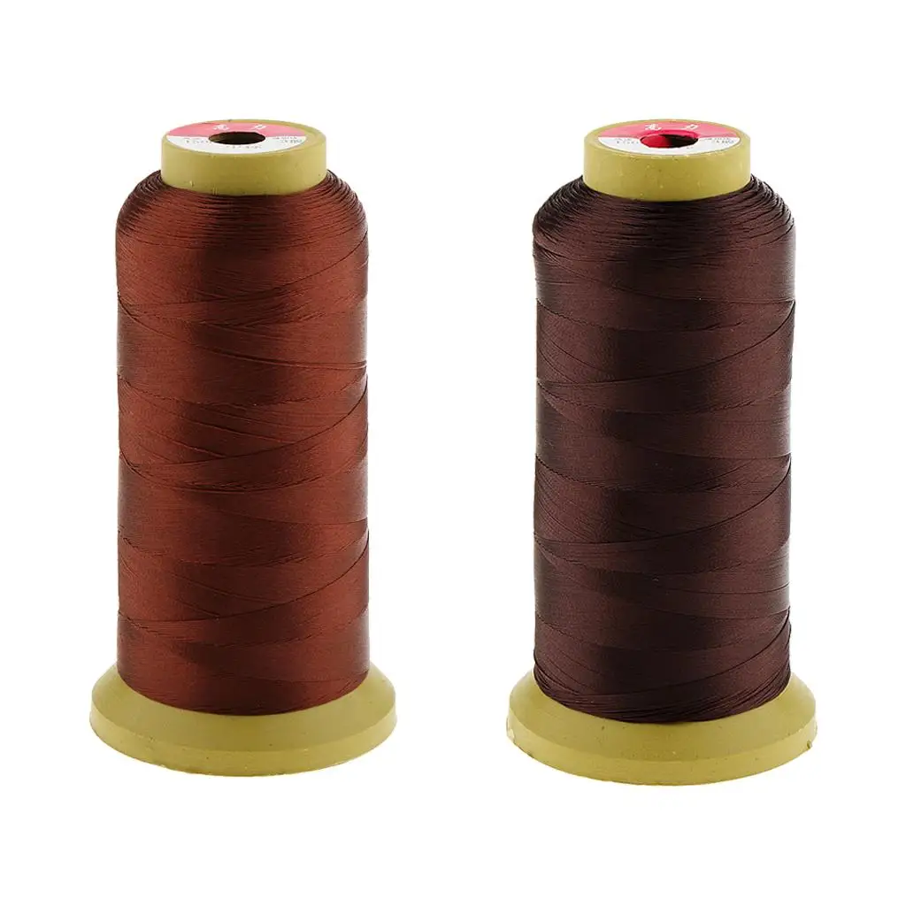 2x Red/Dark Brown Hair Weaving Thread Spool for Making Weft Hair Braids