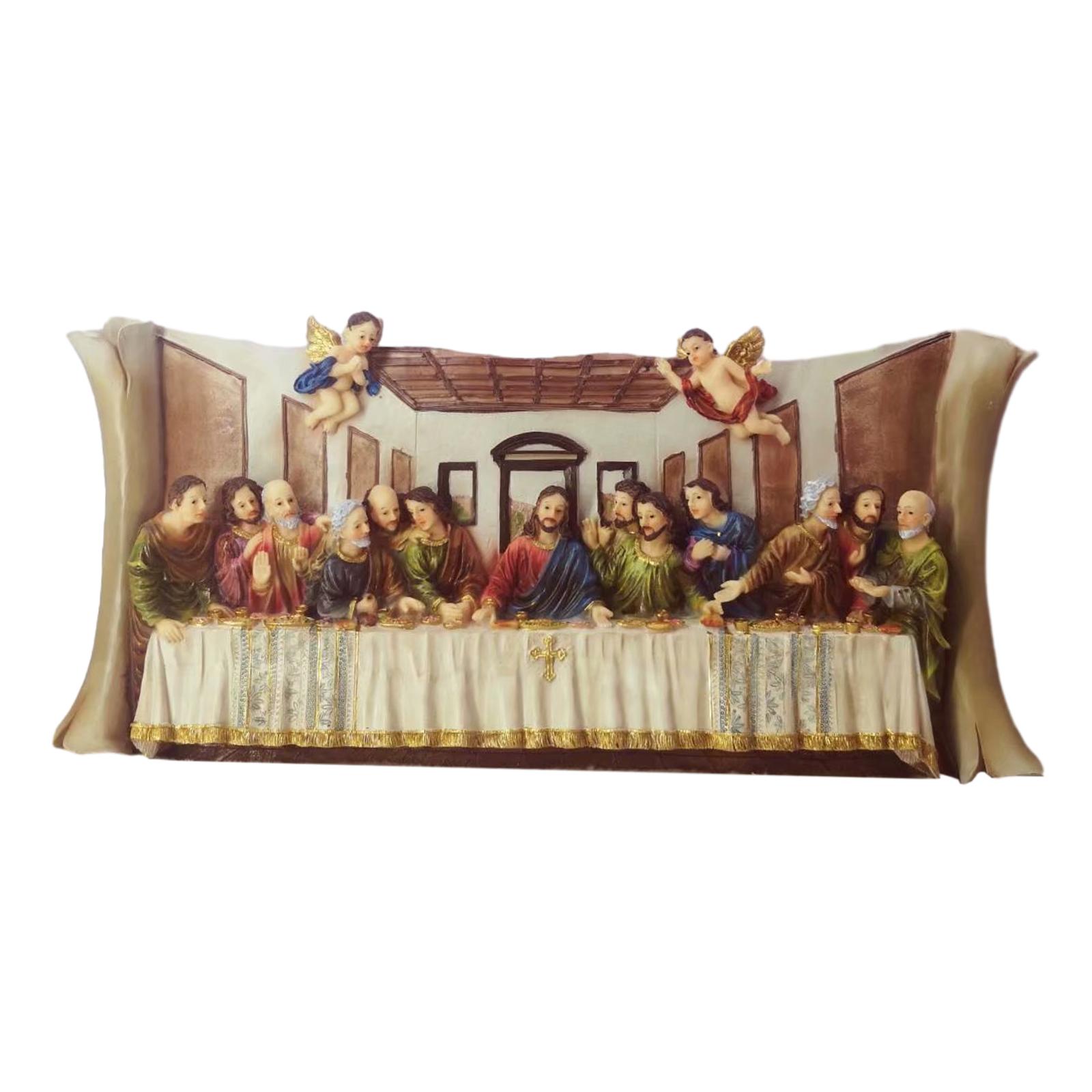 Resin Last Supper Sculpture Statue Office Decoration Jesus and 12 Disciples for Bedroom Living Room Home Office Collection Gifts