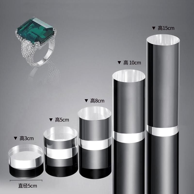 Clear Acrylic Column Sheet Stamping Block Cosmetics Display Stand Photography Props Ornaments Rings Jewelry Holder Perfume Riser