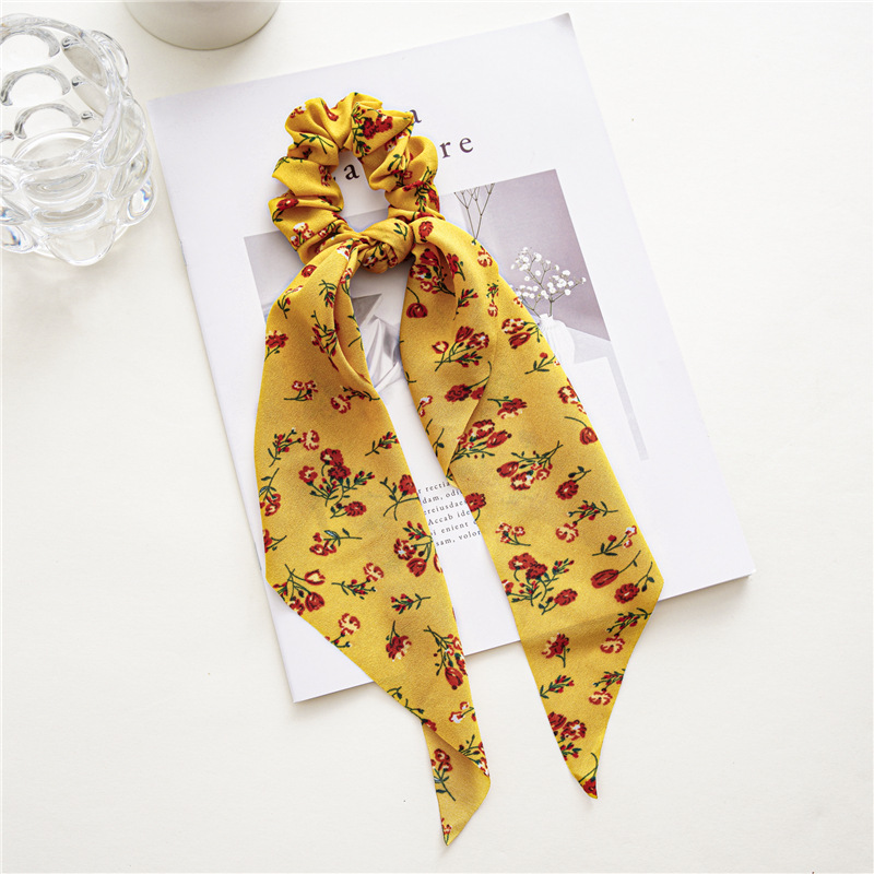 2022 sommer Mode Chiffon Print Haar Band Scrunchies für Frauen Mädchen Pferdeschwanz Halter Haar Krawatte Seil Haar Zubehör – Detail 18