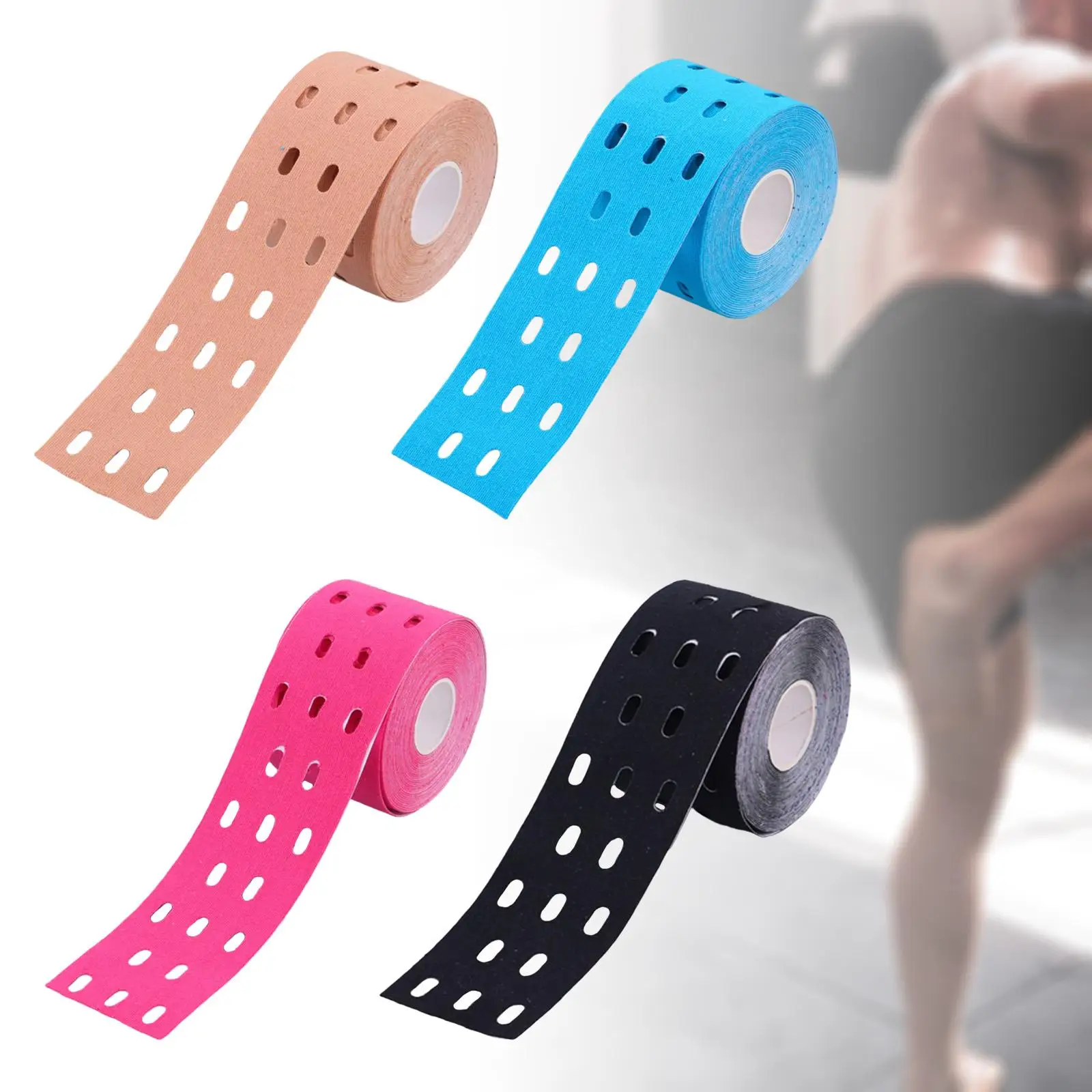 4Pcs 5Cmx5M Perforated  Muscle Tapes Good Adhesion Knee