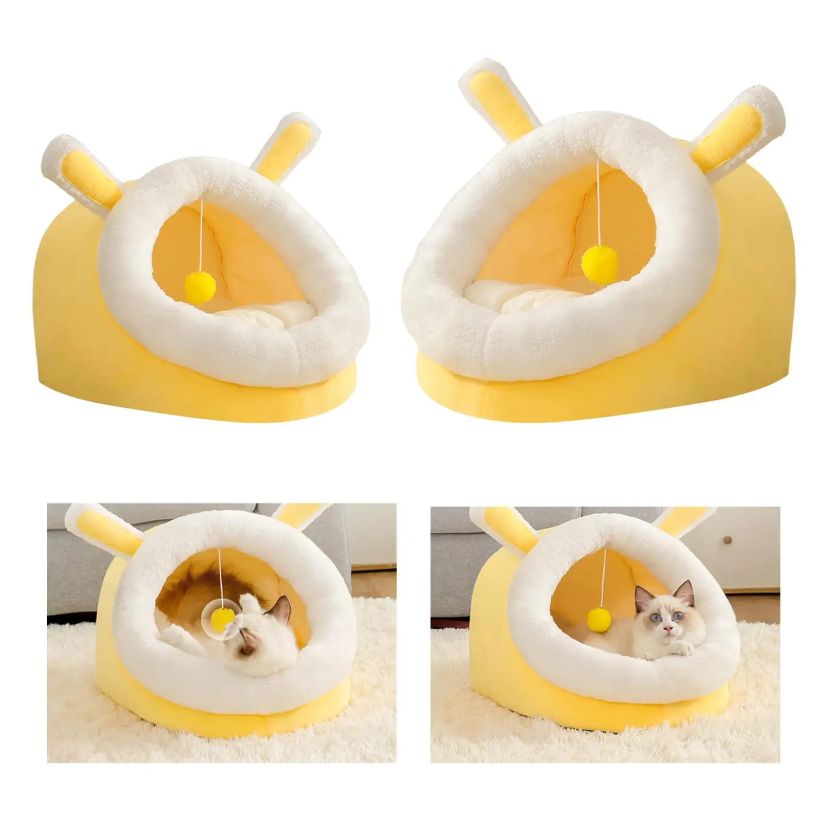 Cute Cat Bed Nest Anti Slip Bottom Soft Toys Cushion Puppy Kennel Pad for Small Medium Dog Small Cats Kitten Indoor Cats