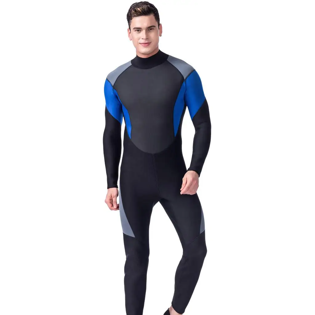 for Men, Full Body Wetsuit,  Long Sleeves Back Zip Dive Suit - for Swimming/Scuba Diving/Snorkeling/Surfing - Choose Sizes