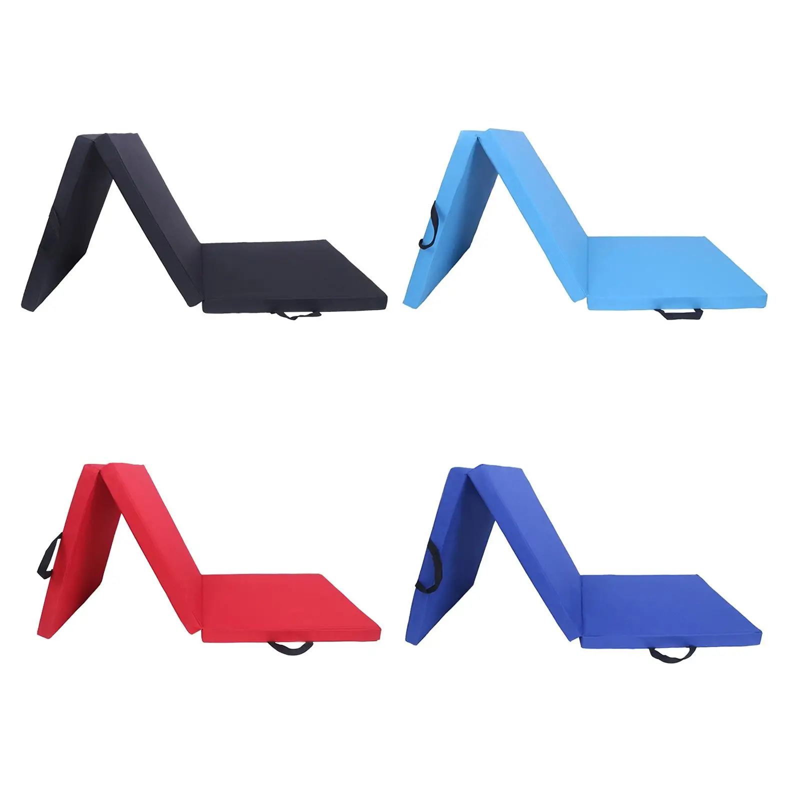 Three Fold Folding Exercise Mat Gym Thick Unisex Carrying Handle Yoga Pad for