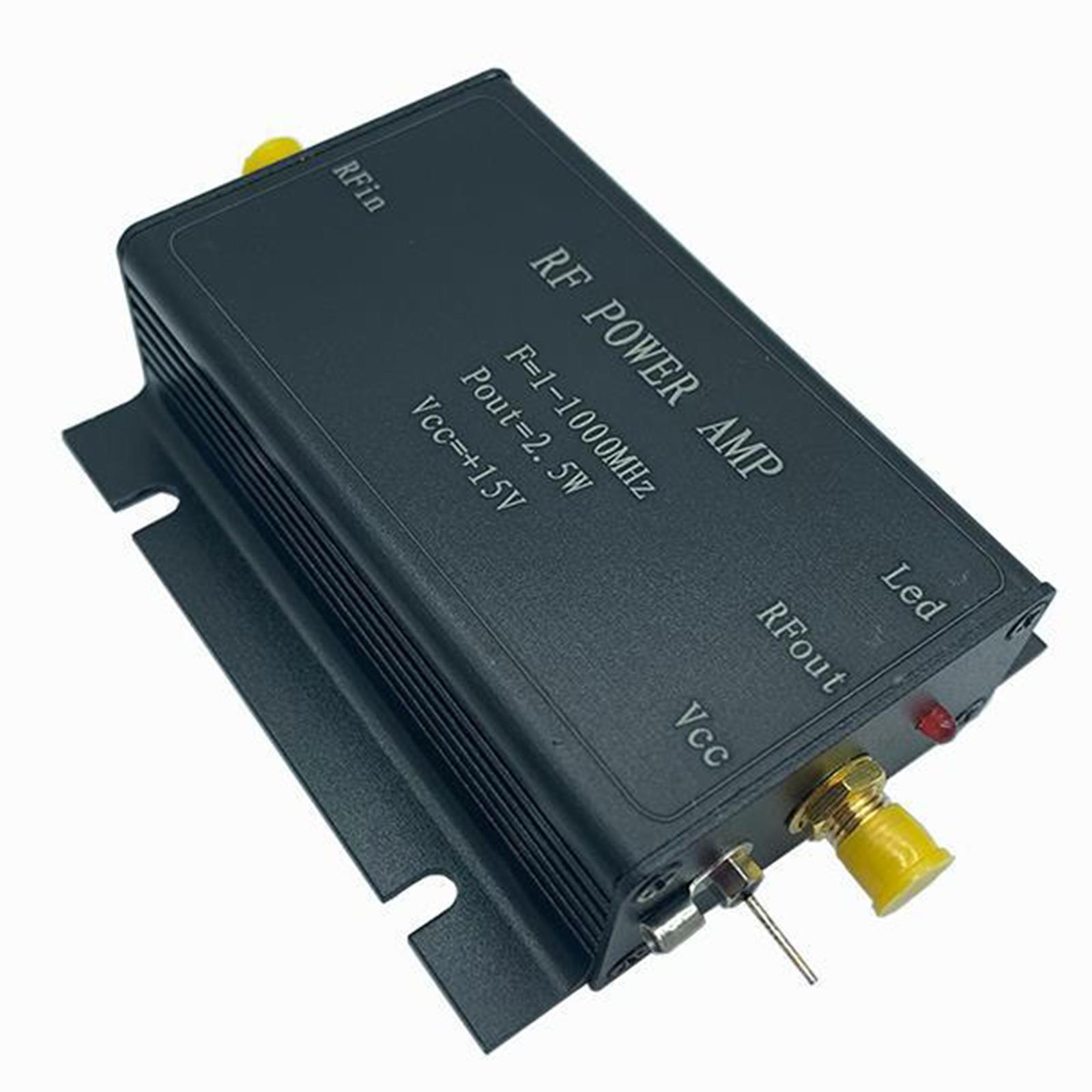 2.5W RF Power Amplifier Module Radio Frequency Power Amplifier DC15V Stable Standard SMA Black for Radio Transmission 380-450MHz
