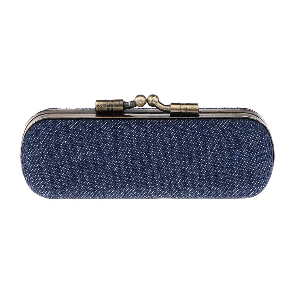 Lipstick Case Holder Box Organizer Bag with Mirror for Ladies Dark Blue