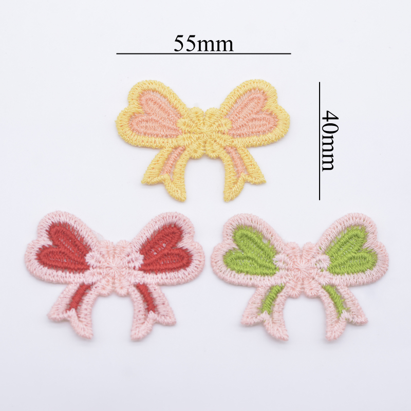 12 Stück 5,5*4cm Schleifenapplikationen für DIY-Kleidung, Hüte, Schuhe, Näh-Patches, Kopfbedeckungen, Haarspangen, Schleifendekoration, Zubehör – Detail 2