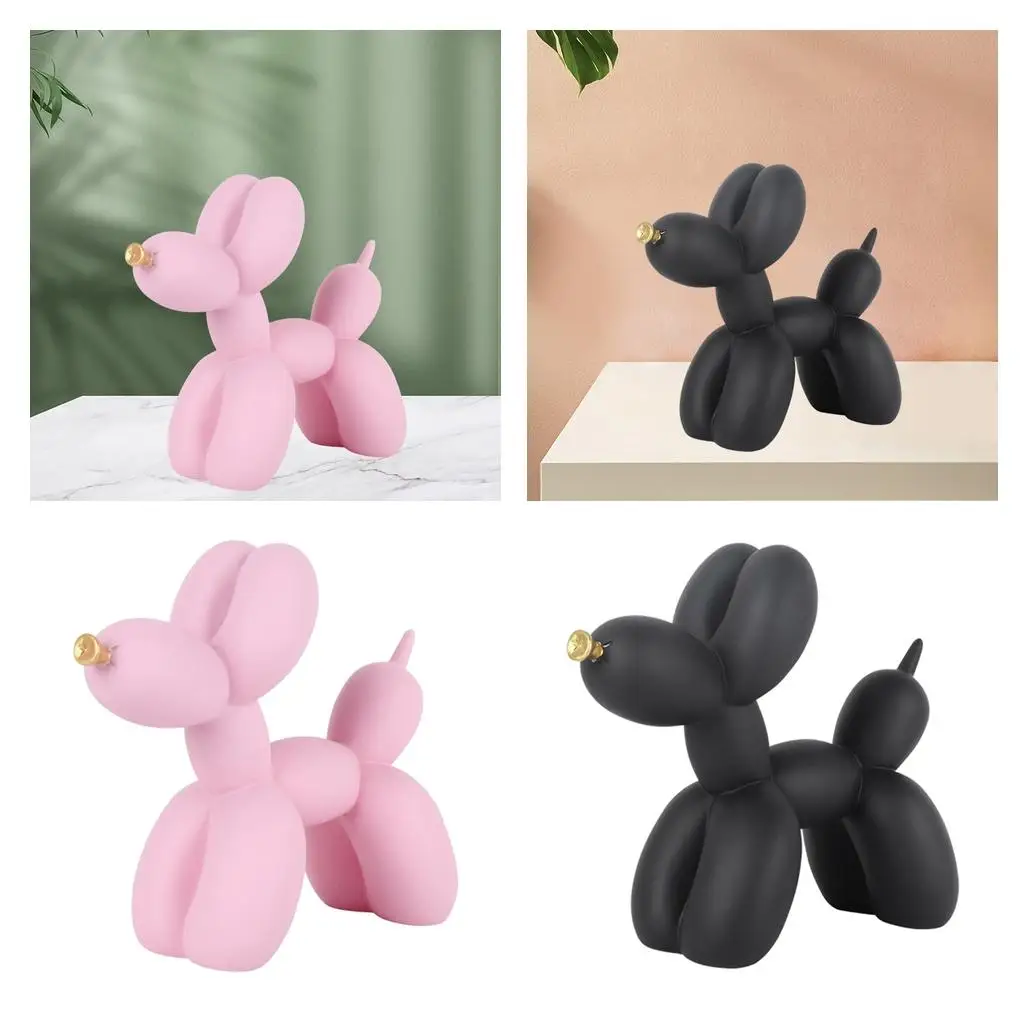 2x Balloon Dog Statues Resin  Figurines Living Room Ornament Gifts