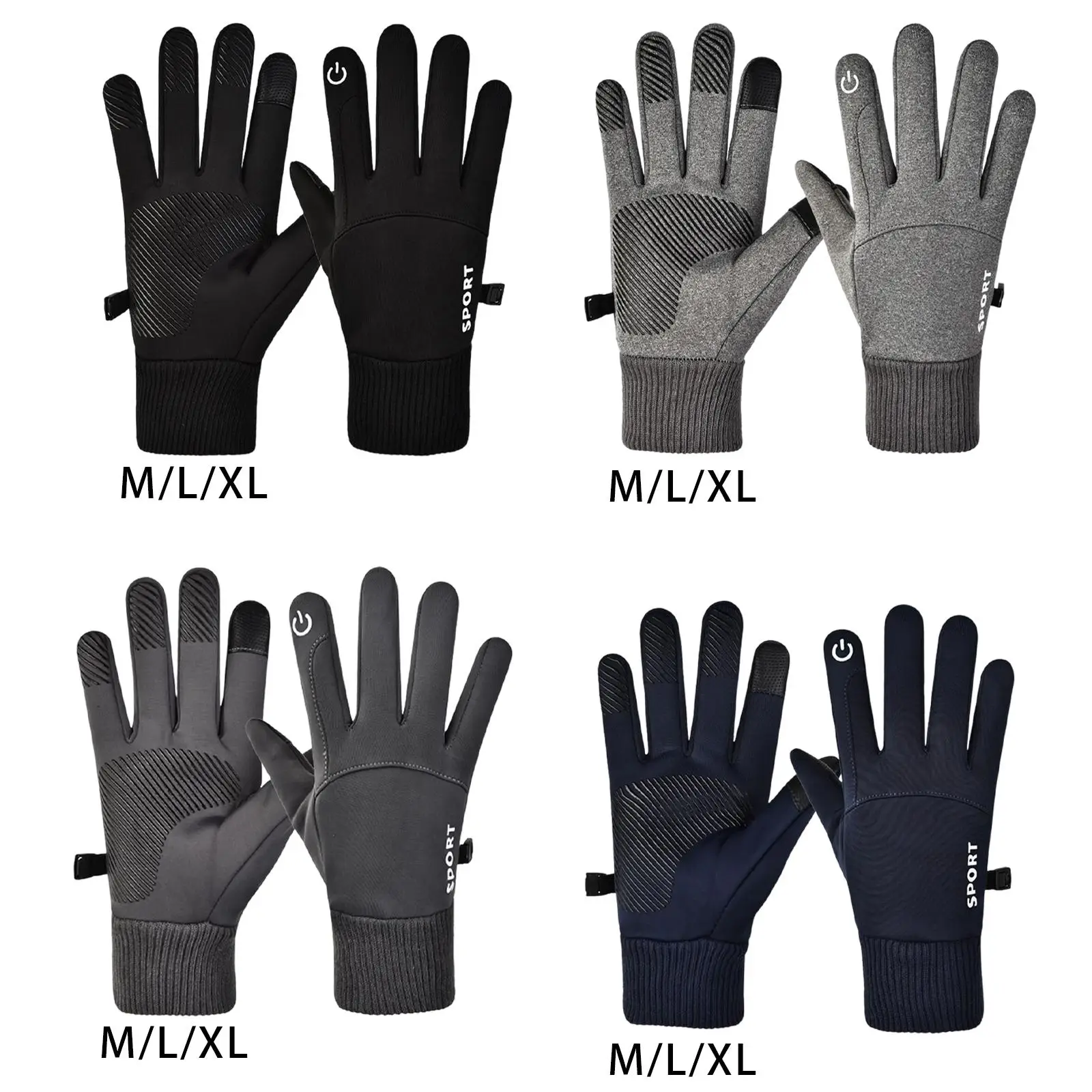 Thermal Gloves Non Slip Durable Winter Gloves for Running Skating Camping