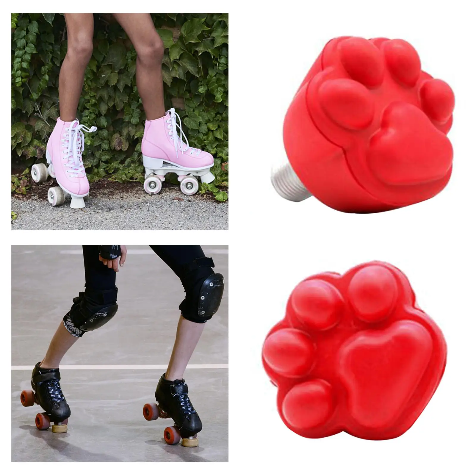 Cat paw Nezylaf 2 Pack Toe Stops Roller Skates Plugs Rubber Brake Block Stoppers 82A PU jam Plugs for Roller Skates Accessories 
