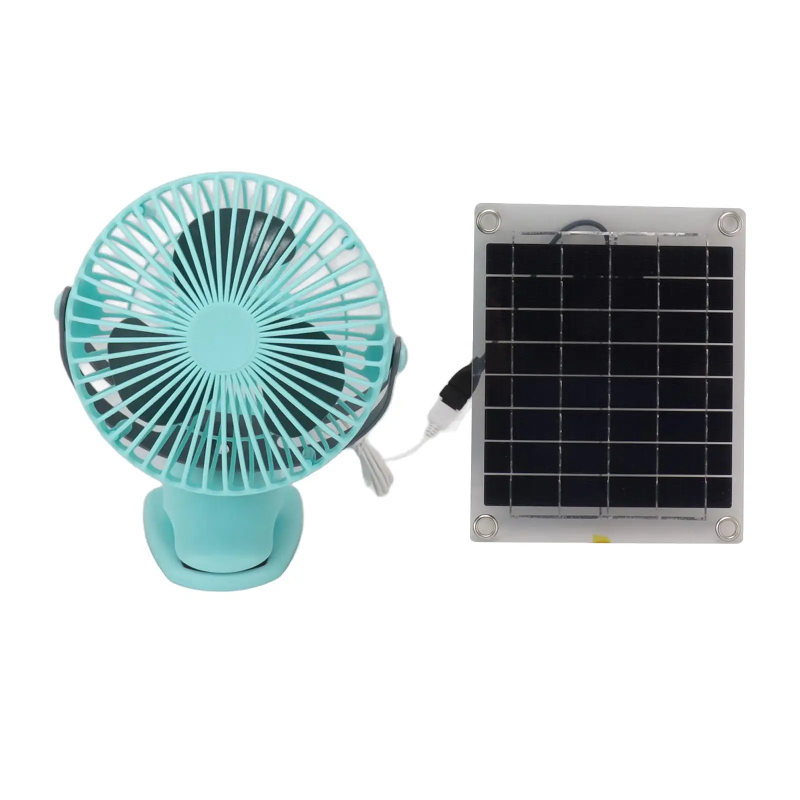 Camping Fan with Solar Panel Solar Powered Fan Brushless Motor Quiet Personal Desk Fan Clip on Fan for Home Dorm Household