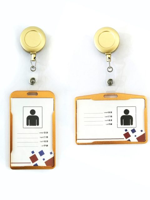 Porta Badge in alluminio con Clip per bobina di Badge per i dipendenti  dell'azienda targhetta con nome per il personale dell'ufficio carta  d'identità Pass per l'ingresso - AliExpress