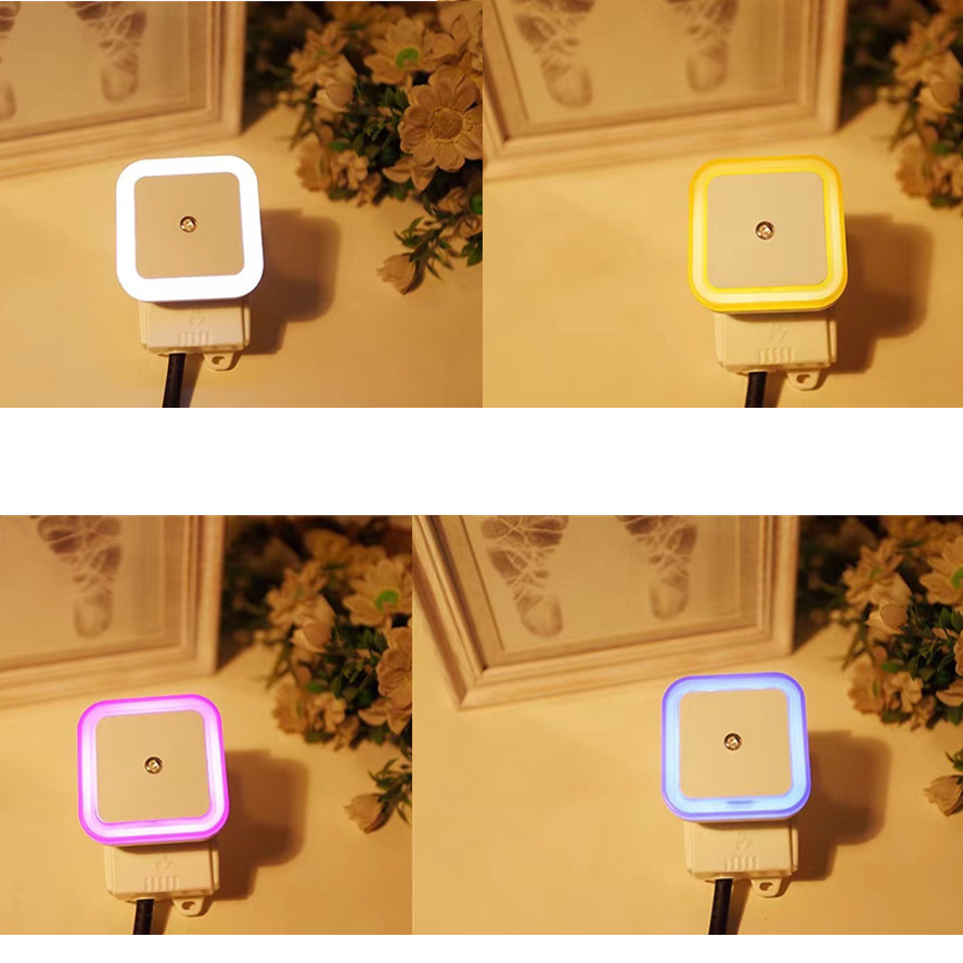 LED Night Light Wall Plug-in Auto Sensor Bedside Lamp For Bedroom Kid's Room Hallway Corridor Stairs EU/US 110V 220V Mini Cute