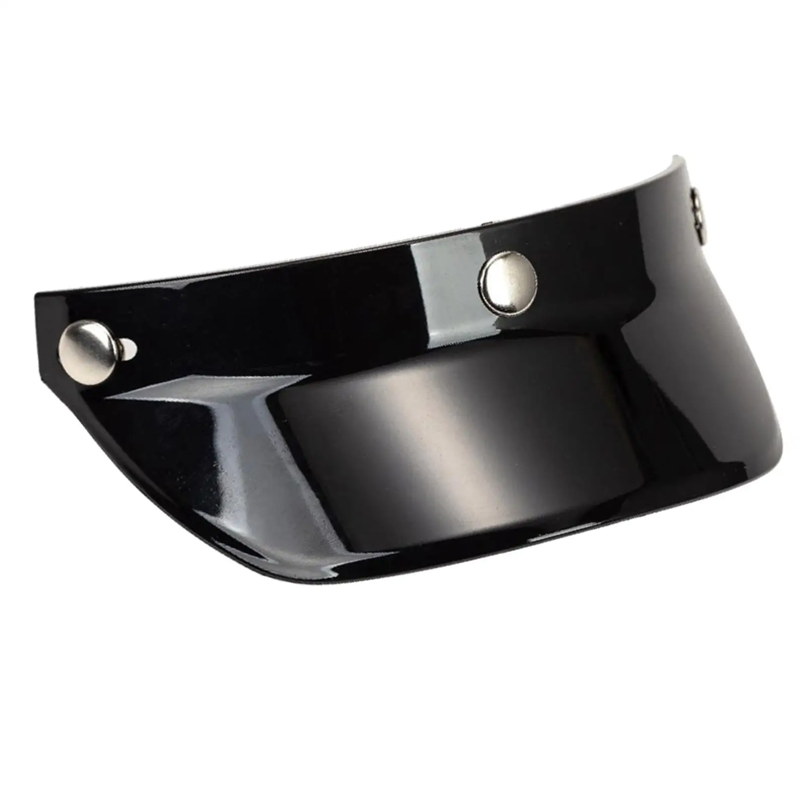 2X Motorcycle Peak Shield for 3 Snap Scratch Resistant for 3/4 Helmets Black