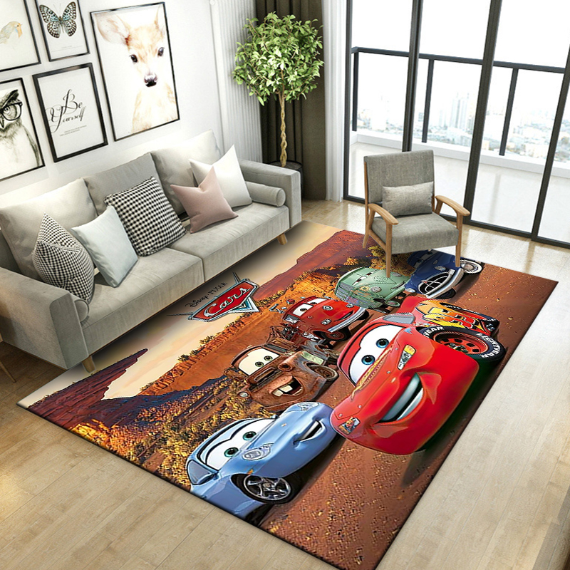 Title 7, Disney Lightning McQueen Car Area Rugs Carpet f...