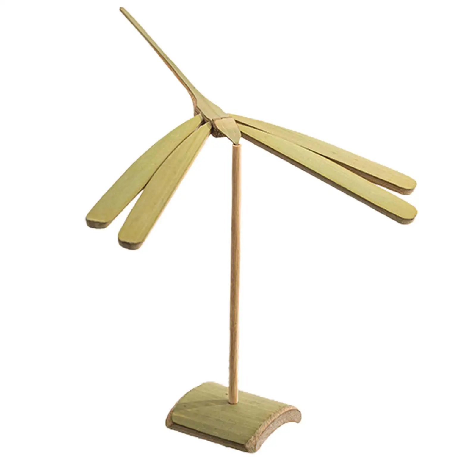 Bamboo Dragonfly Toy Handmade Educational with Stable Base Flying Helicopter Toy for Aniversary Holidays Party Favor Bedroom