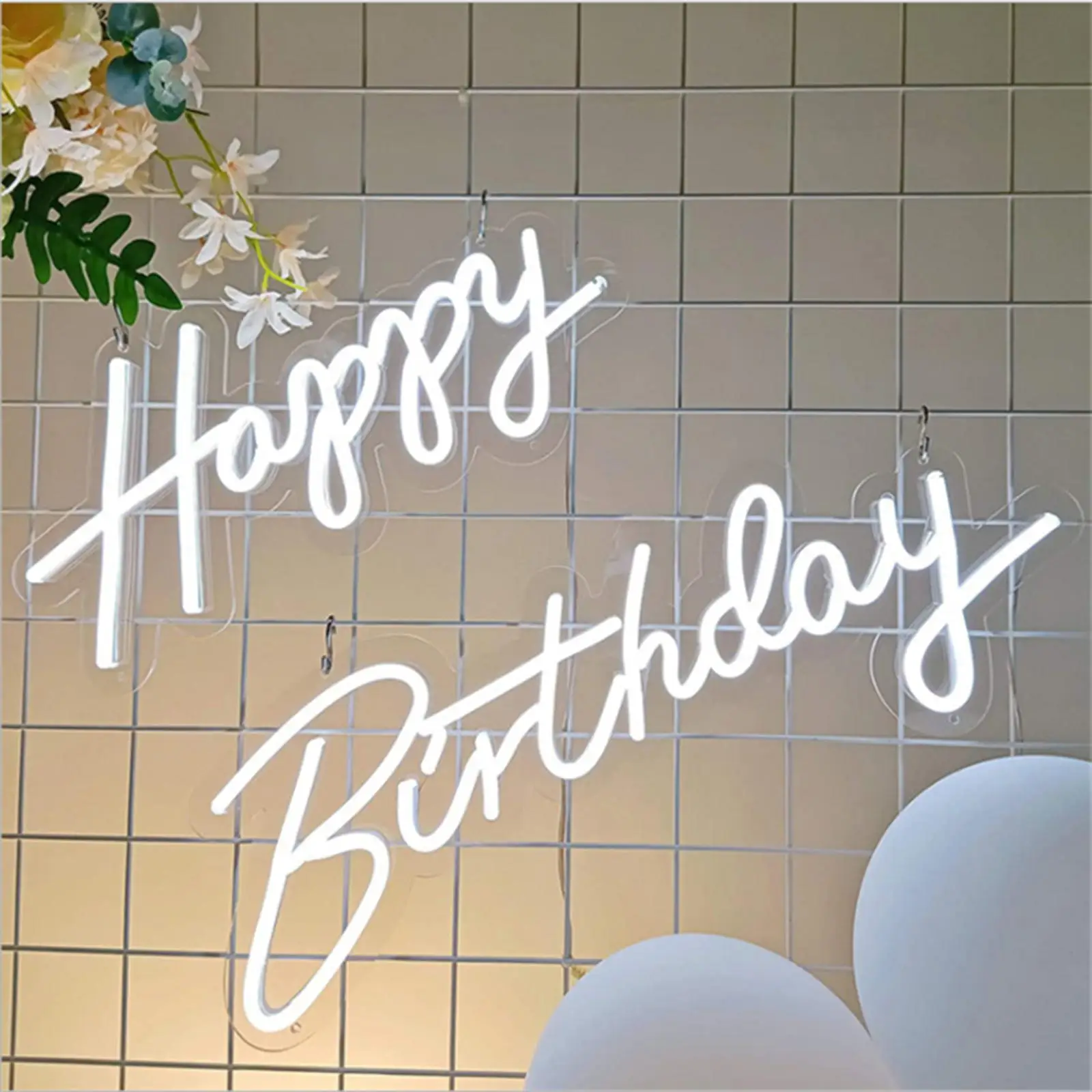 Happy Birthday Neon Sign LED Neon Light Bar Club Bedroom Gift Wall Art Decor