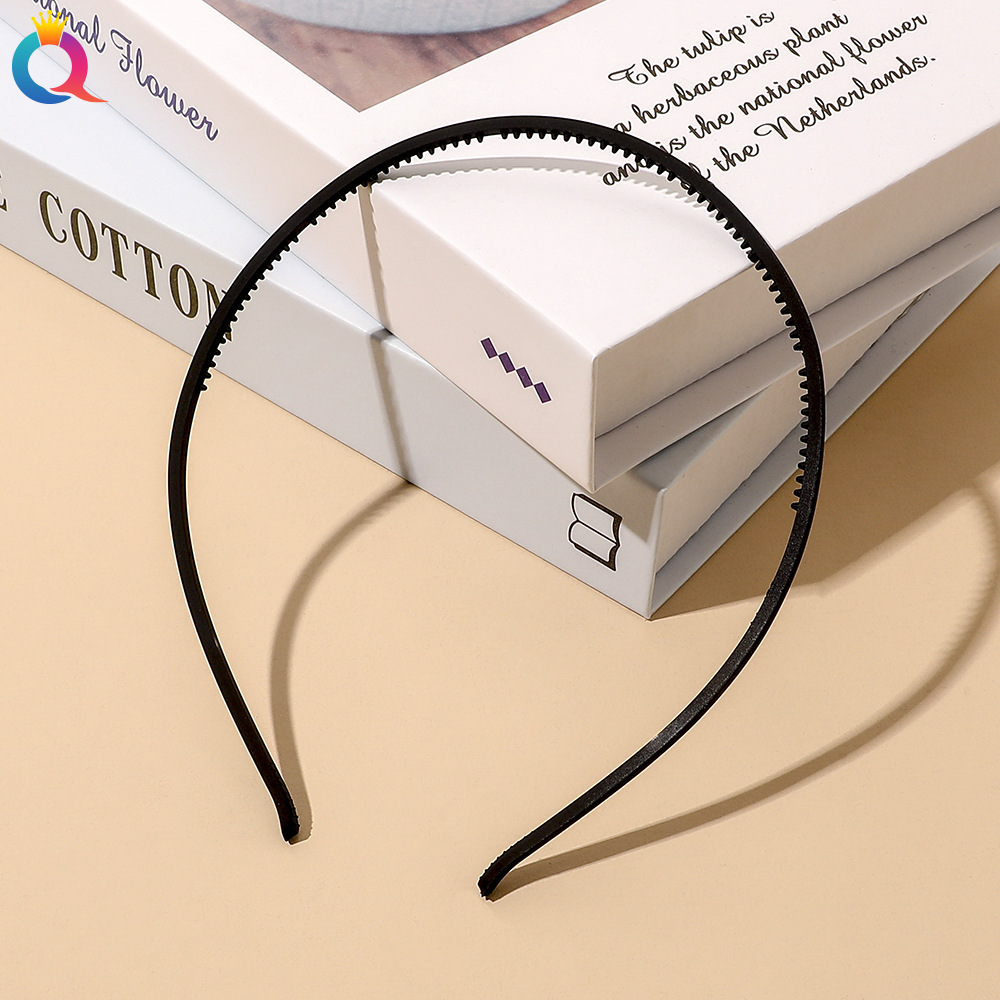 4mm Wide Thin Plastic Plain Headband for Women Girls Matte Hair Bands Teeth Comb DIY Skinny Hair Hoop Sport Hair Accessories