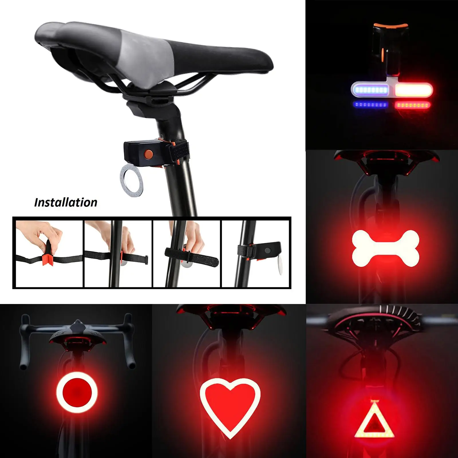 s.Lights, USB Rechargeable Rear Lights, 5 Brightness Modes, Mountains, , Children And 