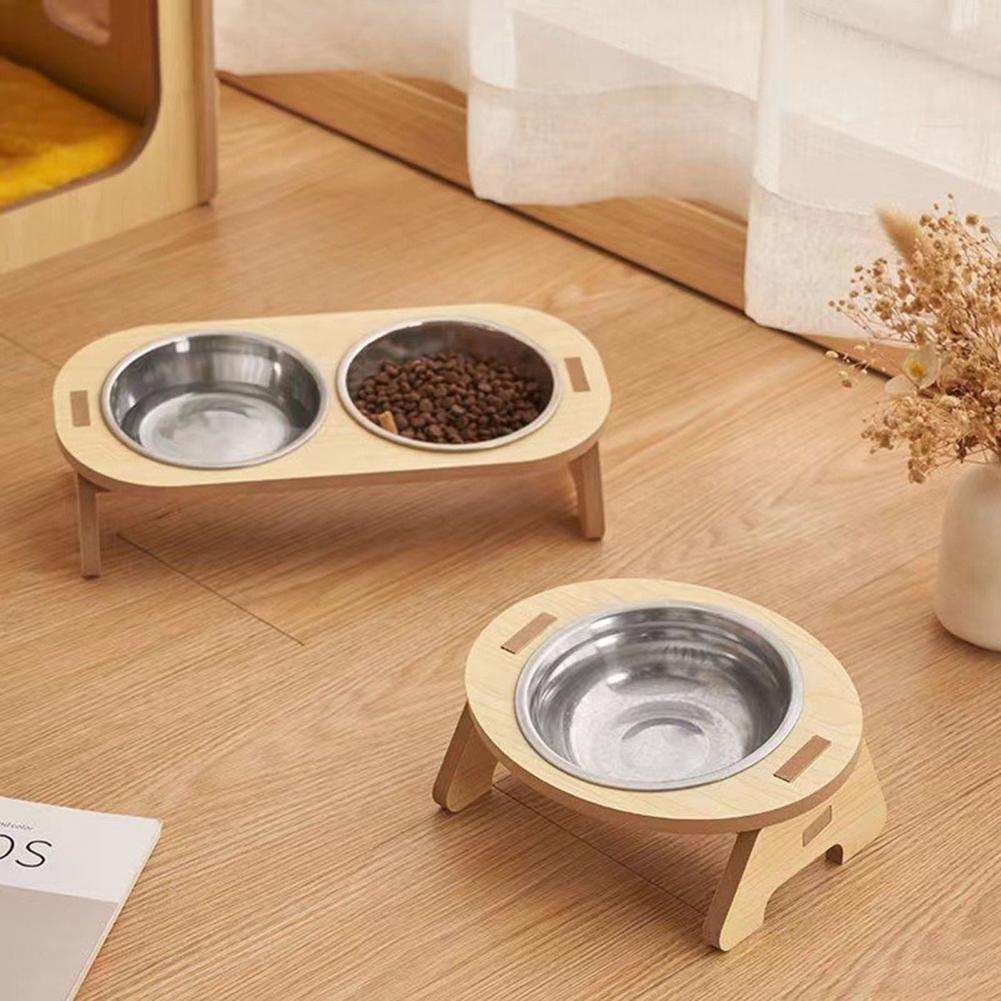 Title 1, Pet Feeder Single/Double Bowl with Anti-Knockov...