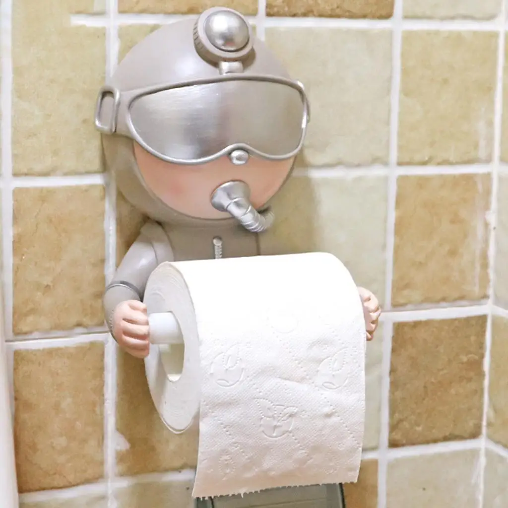 Cute Diver Resin Toilet Paper Holder Tissue Rack Wall Mounted Bathroom Kitchen Roll Holder Hook Hanger Bathroom Accessories