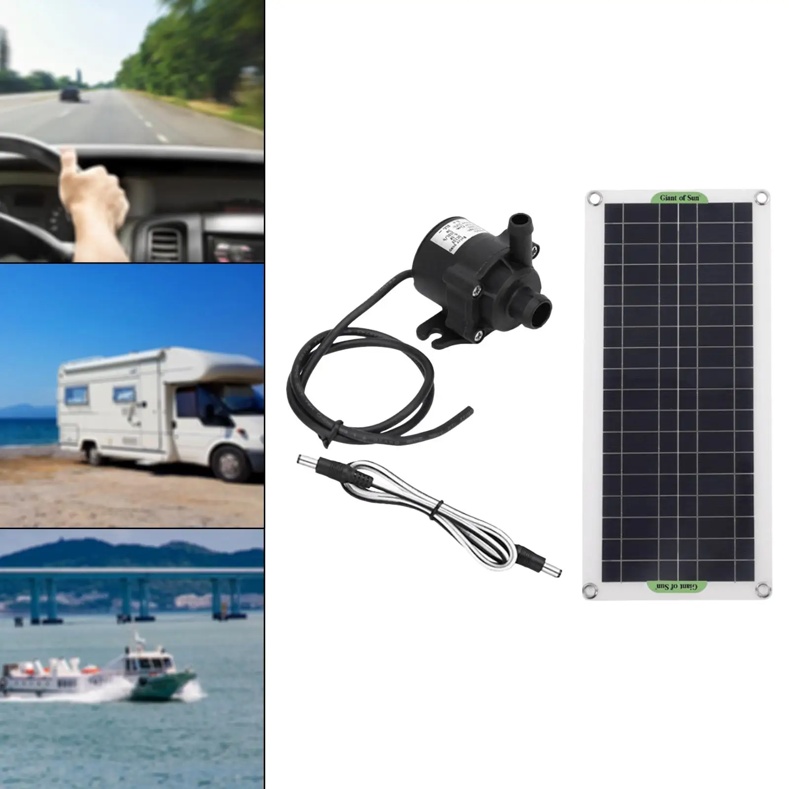 Solar Water Pump Kit Fountain Pump Monocrystalline Portable for Fish Tank