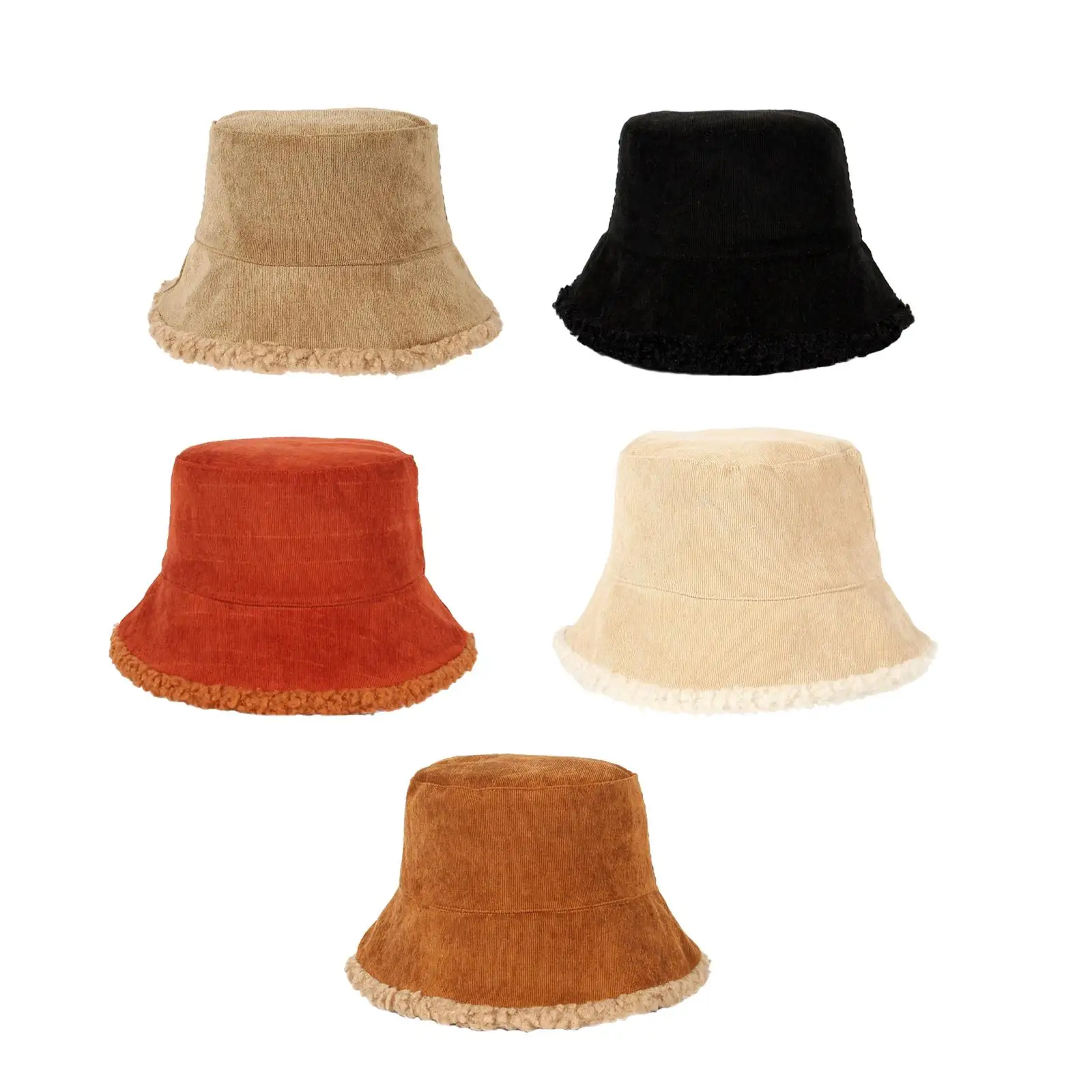 Unique Winter Warm Hat Versatile Comfortable Fisherman Caps Casual Plush Bucket Hat for Ladies Picnic Festivals Hiking Street