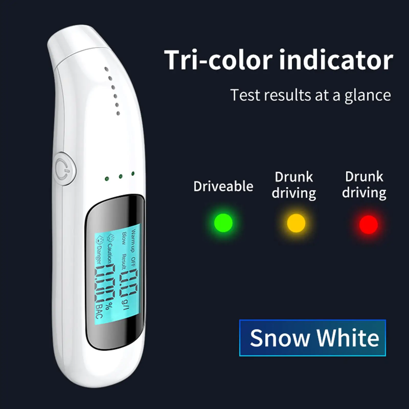 Mini LCD Digital Breath Alcohol Tester Lightweight Alarm for Drivers
