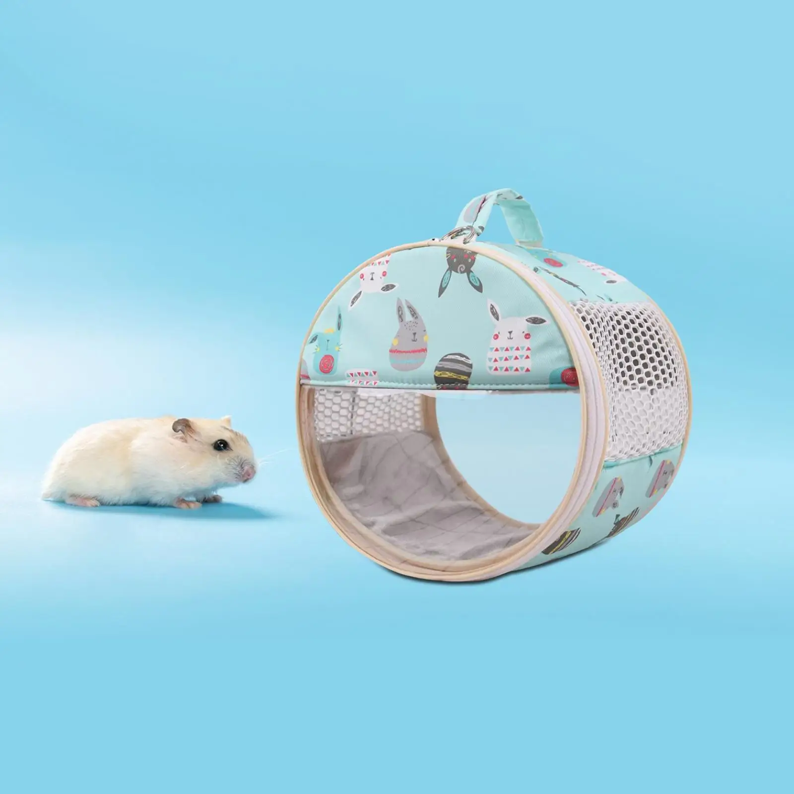 Hamster Carrier Pet Outgoing Bag Zipper Tote Guinea Pig Travel Transport Bag
