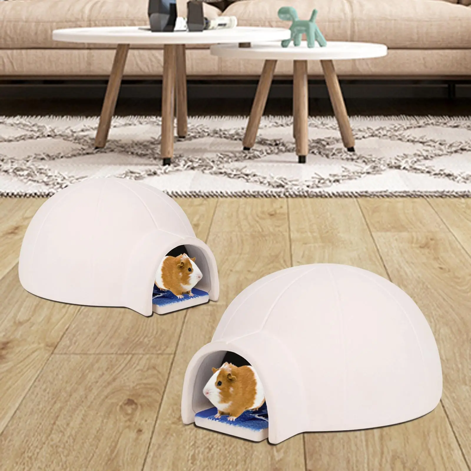 Cute Cool Ceramic Hamster Gerbil House Igloo Bed Cooling Plate