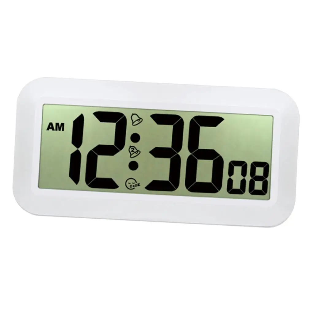 Wall Clock with 6 Digit Large LCD Display. Hanging Clock Indoors / Outdoors